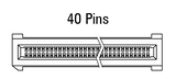 Dimensions EC.8 straight 40 pins