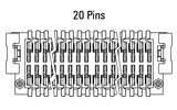 Dimensions Zero8 plug straight 20 pins