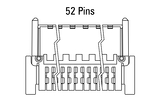 Dimensions Zero8 plug angled 52 pins