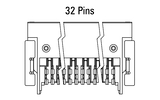 Dimensions Zero8 socket angled 32 pins