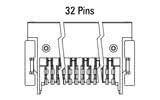 Dimensions Zero8 socket angled 32 pins