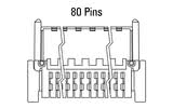 Dimensions Zero8 plug angled 80 pins
