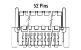 Dimensions Zero8 plug angled 52 pins