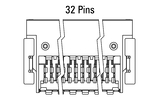 Dimensions Zero8 socket angled 32 pins