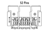 Dimensions Zero8 socket angled 52 pins