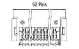 Dimensions Zero8 socket angled 52 pins