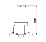 Dimensions: One27 straight header connector, H9.05, 20-pin